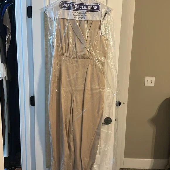 Express Linen-Blend Wide Leg Blazer Jumpsuit - Picture 7 of 11